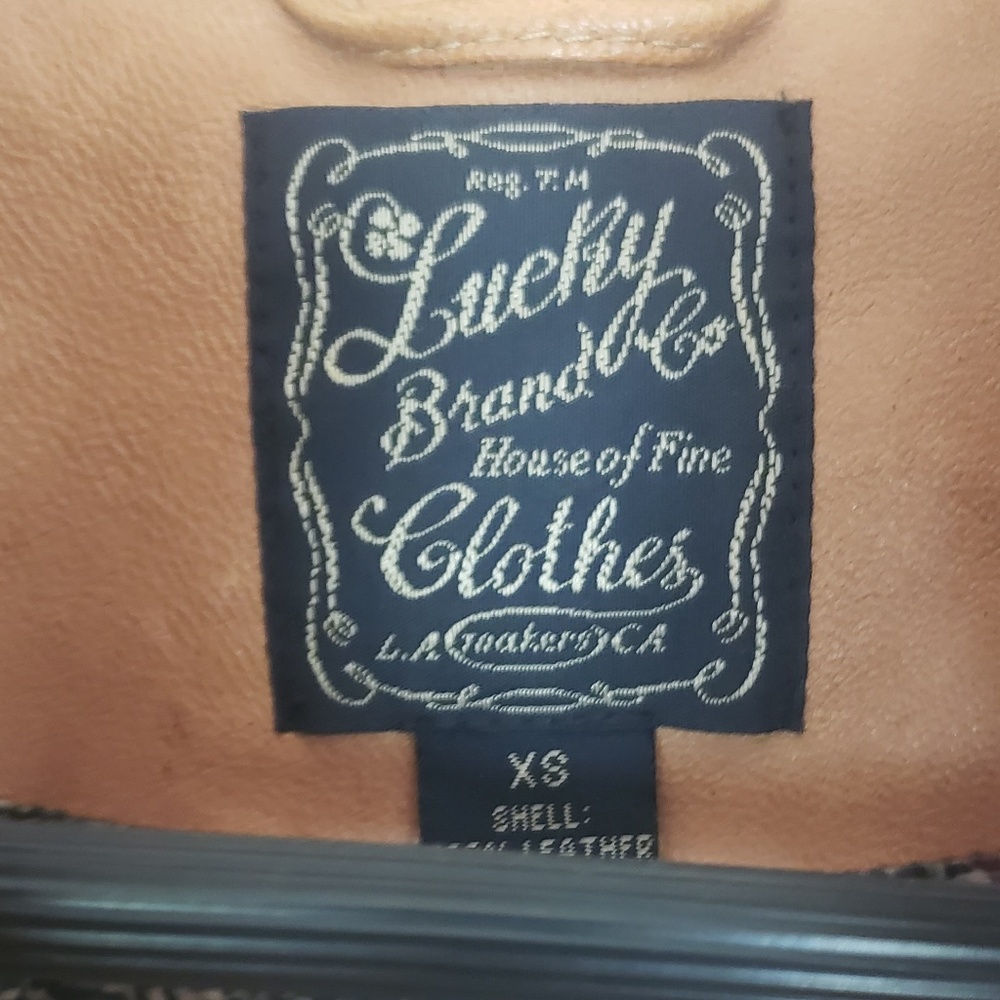 Beautiful tan Lucky Brand leather jacket XS - Picture 3 of 8